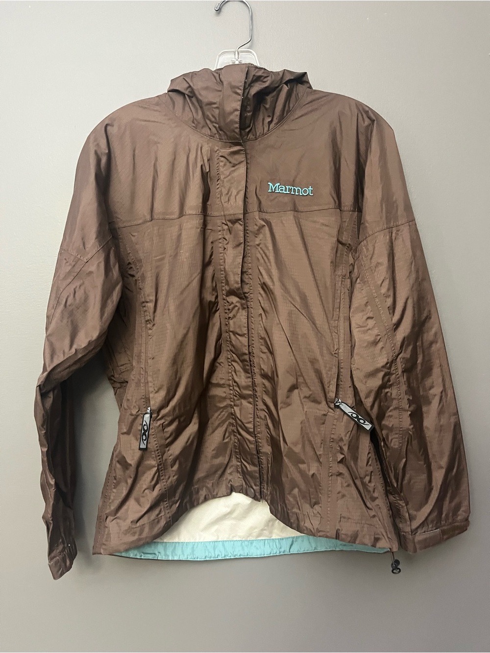 Marmot Women’s Brown Hooded Windbreaker Rain Jacket - Size S